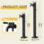 Black Matte Outdoor Water Column Garden Water Tap - 304 Stainless-Steel Freeze Proof Faucet Post Hose Stand for Irrigation Washing, Patio Yard Hydrant(Style 1,Height: 95cm/37.4in) - Image 2