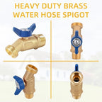 12 Pack Hose Bibb Brass Water Spigot, 3/4" Male NPT Inlet x 3/4" Male GHT Threaded Garden Hose Outlet Connector, 1/4-Turn Sillcock Hose Bibb Valve (3/4" x 3/4", Blue) - Image 3