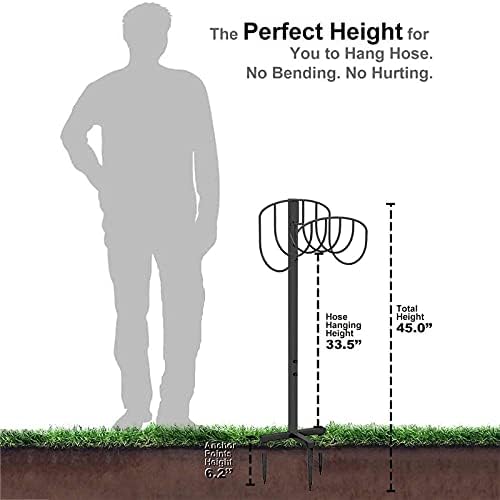 Heavy Duty Metal Water Hose Storage Stand Rack, Freestanding Garden Hose Holder Hanger - Image 4