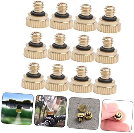 balacoo 48pcs Brass Misting Nozzle Low Pressure Atomizing Spray Nozzles for Cooling System Leak Design for Outdoor Misting Systems and Irrigation Applications - Image 2