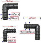 Hose Connector Adapter 50pcs 16mm 20mm 25mm PE Pipe Tee Elbow Repair End Plug Connector 1/2 3/4" Garden Drip Irrigation Hose Connector (Color : Black) - Image 4