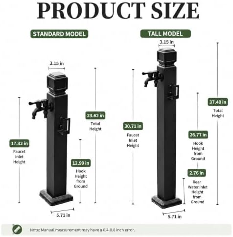 Outdoor Faucet Water Column - Freestanding Hose Holder with Tap, Durable Garden Watering Solution, Easy Installation for Garden, Patio, Yard Use - Image 2