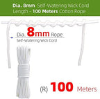 1pcs 4/5/6/8mm Self Watering Cotton Wick Cord Potted Plant Planting Planter Pot Automatic Slow Release, for Garden Drip Irrigation System (Size : 8mmx100m) - Image 2