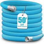 Aqua Joe 50 Ft Hybrid Polymer FLEX Garden Hose, Drinking Water Safe, Kink Resistant Flexible Hose with Aluminum Fittings, 5/8" Diameter, AJPGH50-DWS by AquaJoe%C2%AE
