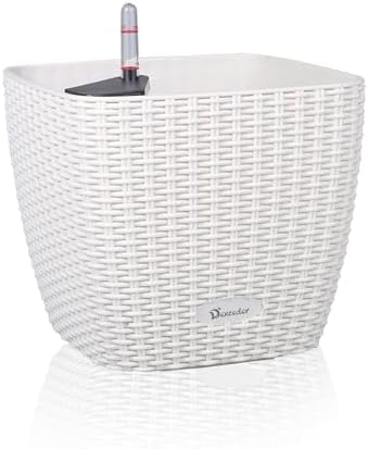 Dexceder 11x10 Self Watering Planter (Ivory White Rattan) by Dexceder