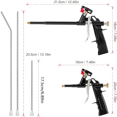2 pcs professional foam spray guns+6 stainless steel nozzles,threaded - Image 2