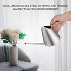 Stainless Steel Watering Can 400ml/13.52oz, Brushed Metal - Image 3