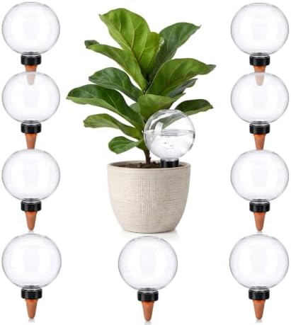 Plant Watering Globes Slow Release Terracotta Automatic Plastic Watering Globes Top Fill Control Plants Watering Devices System Watering Planter Insert Spikes Stakes (White-17oz-9Pcs) by Meyutqer