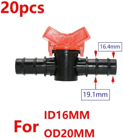 20pcs Drip Irrigation Valve 4/7 3/8/10/12/16/20 /25mm Pipe Garden Tap 1/2" 3/4" Male Thread Water Hose Barb Connector(G) - Image 2