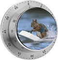 Water Skiing Squirrel Digital Timer for Kids Stainless Steel Mechanical Kitchen Timer Sleek Cooking Timer 60 Minute Cute Countdown Timer for Baking Cooking Home Kitchen Gift by Unknown