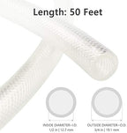 EASTRANS 1/2" ID x 50ft High Pressure Braided Tubing Clear Vinyl Hose - Image 2
