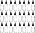 PATIKIL 1oz Glass Spray Bottles, 72pcs Nozzle Leak Proof Empty Water Mist Stream Sprayer for Cleaning Solutions Plants Hair, Clear Black by PATIKIL