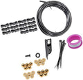 Greenhouse Mist Cooling Setup with Brass Nozzles and Black Tubing for Patio Borders, Plant Rows and Fan Wrap Use Line Brass Nozzle Mist Hose Fan by Unknown