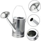 VICASKY Indoor Watering Can Long Spout Garden Outdoor Pots Galvanized Plant Self Potted Mister Sprinkler Water Can Drip Vintage Irrigation Useful Watering Can Stainless Steel Silver - Image 3