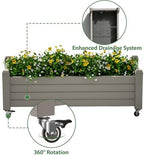 Fancyango Raised Garden Bed with Wheels 13.3" H -Gray - Image 4