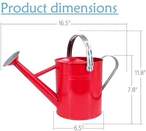 Metal Watering Can 1 Gallon for Indoor and Outdoor Plants Red - Image 6