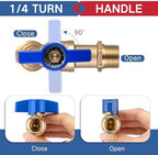 VIHOSE 10 Pack Brass Hose Bibb 1/2" MIP X 3/4" MHT Male Thread Valve, Blue - Image 6