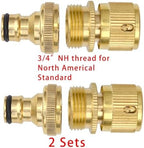 Duty Brass 1-2-4 way Splitter Garden Hose Hexagonal Connector with Comfortable Grip Shut Off Valves Adapter Water Tap(Maleconnector USA) - Image 2