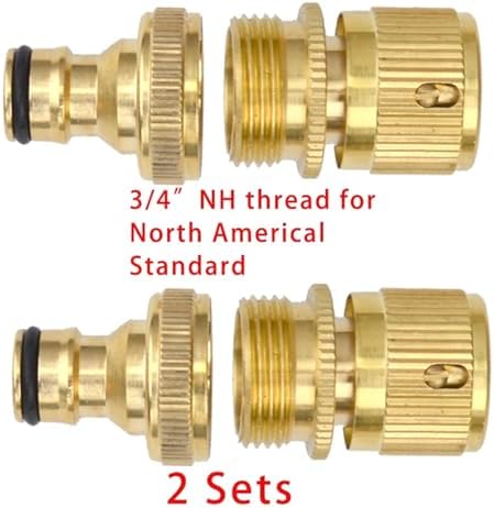 Duty Brass 1-2-4 way Splitter Garden Hose Hexagonal Connector with Comfortable Grip Shut Off Valves Adapter Water Tap(Maleconnector USA) - Image 2