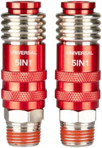 5 In 1 Universal Quick Industrial ConnectCoupler Air Hose Fittings1/2"NPT 5-in-1Quick Connect Air Fitting Air CompressorAccessories Fitting (2 PCS) by wangsucc
