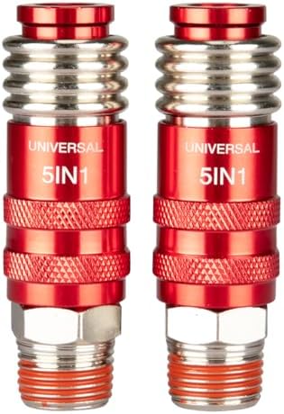 5 In 1 Universal Quick Industrial ConnectCoupler Air Hose Fittings1/2"NPT 5-in-1Quick Connect Air Fitting Air CompressorAccessories Fitting (2 PCS) by wangsucc