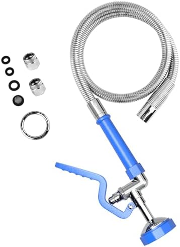 Commercial Sink Sprayer with 45” Stainless Steel Hose, 1.42 GPM Pre Rinse Sprayer, High-Pressure Dish Spray for Restaurant Use, Commercial Faucet Spray Nozzle with Adapters (Blue) by FAUAID