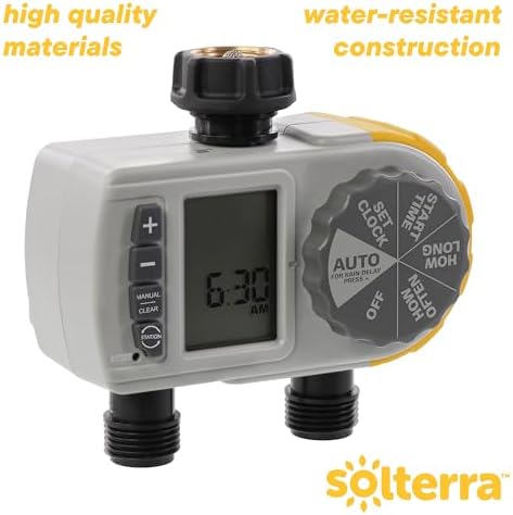 Solterra 28153 Single-Dial Two-Outlet Hose Timer, Gray - Image 3
