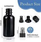 2oz Glass Spray Bottle, Fine Mist Boston Glass Bottles with Black Fine Mist Sprayer Small Clear Bottles for Essential Oils, Bath, Beauty, Hair & Cleaning, UV Black, Pack of 24 - Image 2