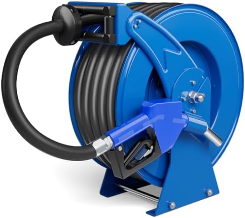 Fuel Hose Reel 3/4" x 50', Spring-Driven Retractable Diesel Reel by Brearo
