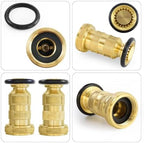 2X Fire Hose Nozzle 1-1/2 Inch NPSH/NPT Fire Hose Nozzle 100 Psi 75 Gpm Brass Fire Equipment Jet Fog Sprays Nozzle - Image 6