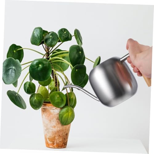 Stainless Steel Watering Can and Thin Spout 1.2l with Wooden Handle - Image 6