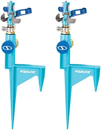 Aqua Joe AJ-ISH-2PK Indestructible Zinc Impulse 360 Degree Sprinkler W/Step Spike, Customizable Coverage, 1,400 Sq. Ft. Max Coverage, 2 Pack - Image 3