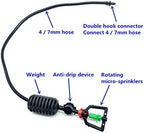 Garden Lawn Sprinkler Irrigation System 1 Set of Hanging Greenhouse Sprinkler Irrigation Barb Connector with Weight 360 Degree Rotation and Anti-drip Device - Image 3