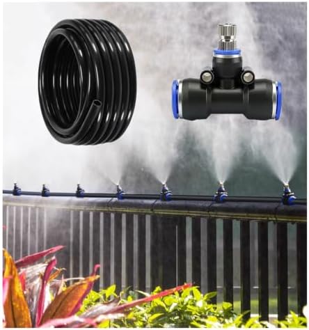 Automatic Drip Irrigation System 10-80m Kit - PE Hose & Brass Nozzle, Anti-Aging Design for Roof Gardens, Vegetable Farms & Animal Housing, Efficient Watering Solution by Unknown