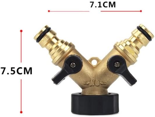2 Way Hose Splitter, Garden Hose Brass Y Valve Water Outdoor Garden Hose Adapter, Y Hose Garden Faucet Splitter - Image 2