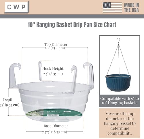 Curtis Wagner 10" Clear Hanging Basket Drip Pan Saucer (15-Pack) - Image 2