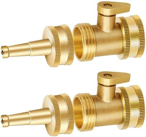 2 Pcs Brass Hose Jet Nozzle with Shut Off Valve, 3/4 Inch Connectors by Unknown