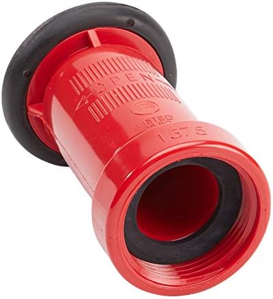 Heavy Duty Plastic 1 1/2" Fire Nozzle (NH) with Durable Rubber Bumper - Red - Image 5