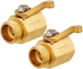 Haus & Garten Heavy-Duty 3/4" Brass Garden Hose Shut Off Valve - Garden Hose Connector, Water Shutoff, Gardening Hose Nozzle Valve, Outdoor 3/4 Inch GHT Brass Shut Off Valve Attachment (2-Pack) by HausGarten