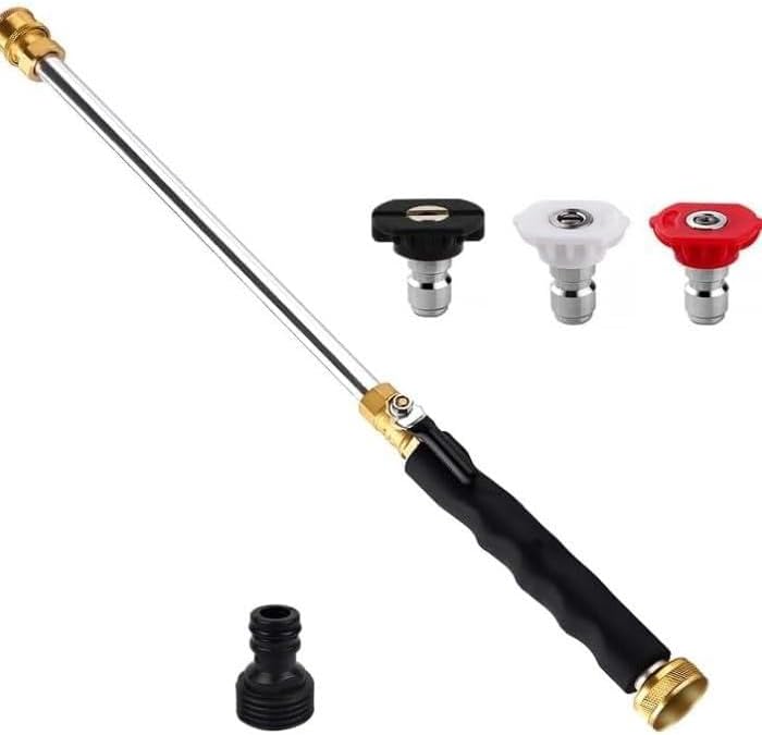 Garden Hose Nozzle High Pressure Washer, Jet Wand with 3 Nozzles (Linear/Columnar/Fan) for Car, Patio & Garden – Garden Hose Easy-Connect High Pressure Washer by Unknown