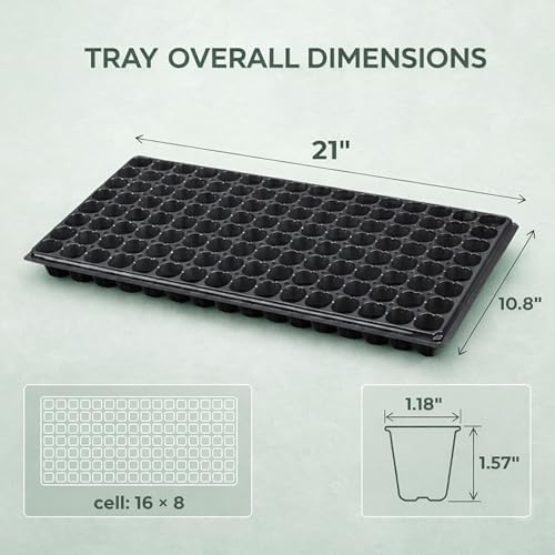 Gardzen 10 Pack 128 Cell Seed Starter Trays - Image 6