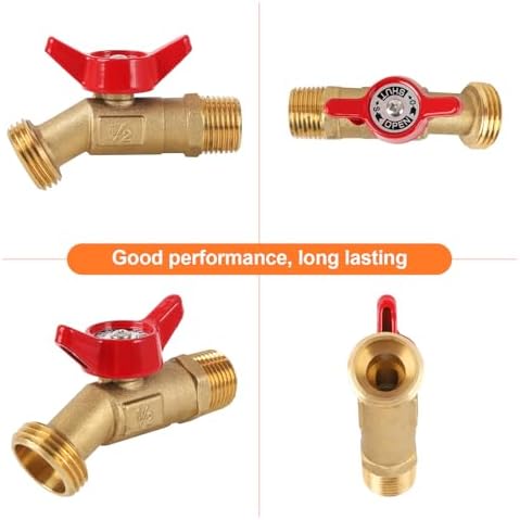 5 Pcs Brass Garden Male Hose Bib, 1/2" MIP x 3/4" MHT - Image 6