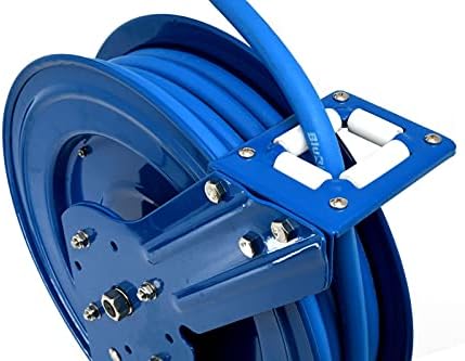 BLUBIRD BBRHD3850 18ga. Retractable Hose Reel with 3/8" X 50' Air Hose, 12 Point Ratcheting Gear, Next-Gen Rubber, Lightest, Strongest, Most Flexible, 300 PSI, -50F to 190F Degrees, Polyester Braided - Image 3