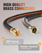 30FT x 5/8" Rubber Garden Hose, Heavy Duty Garden Water Hose, 300 PSI Working, 1000 PSI Burst, Swivel Handle with Stainless Steel Ring, 5-Layer Braided, All-Weather Outdoor Use, BG30GH06 - Image 5