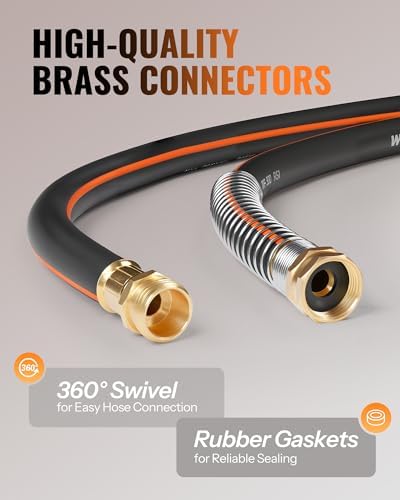 30FT x 5/8" Rubber Garden Hose, Heavy Duty Garden Water Hose, 300 PSI Working, 1000 PSI Burst, Swivel Handle with Stainless Steel Ring, 5-Layer Braided, All-Weather Outdoor Use, BG30GH06 - Image 5