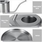 Plant Watering Can, 50 oz / 1500 ml Stainless Steel Metal - Modern Decorative with Long Spout for Indoor Potted Plants, Bonsai, Garden Flowers, Silver - Image 5