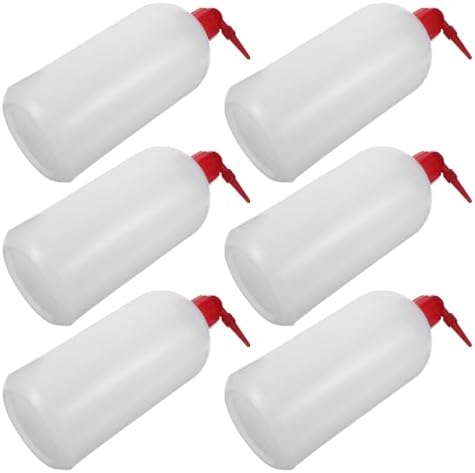 6pcs Plastic Wash Bottles 1000ml Narrow Mouth for Lab by BUTIFULSIC