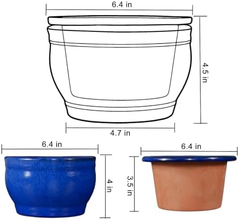 Self Watering Pot for African Violets Indoor Outdoor Plants, 6 inch, Blue - Image 3