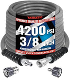 YAMATIC 3/8" Pressure Washer Hose 50 FT with Stainless Steel Quick Connect by YAMATIC