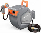 Retractable Garden Hose Reel,Heavy Duty Water Hose Reel,Wall Mounted with 9-Pattern Spray Nozzle,Any Length Lock,Slow Retract System,180° Swivel for Yard,Lawn,Patio & Car Wash (Grey, 1/2" x 78 FT) by ComfortMeetsModernLiving